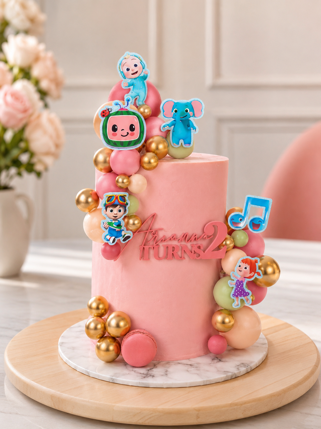 Pink Cocomelon Cake