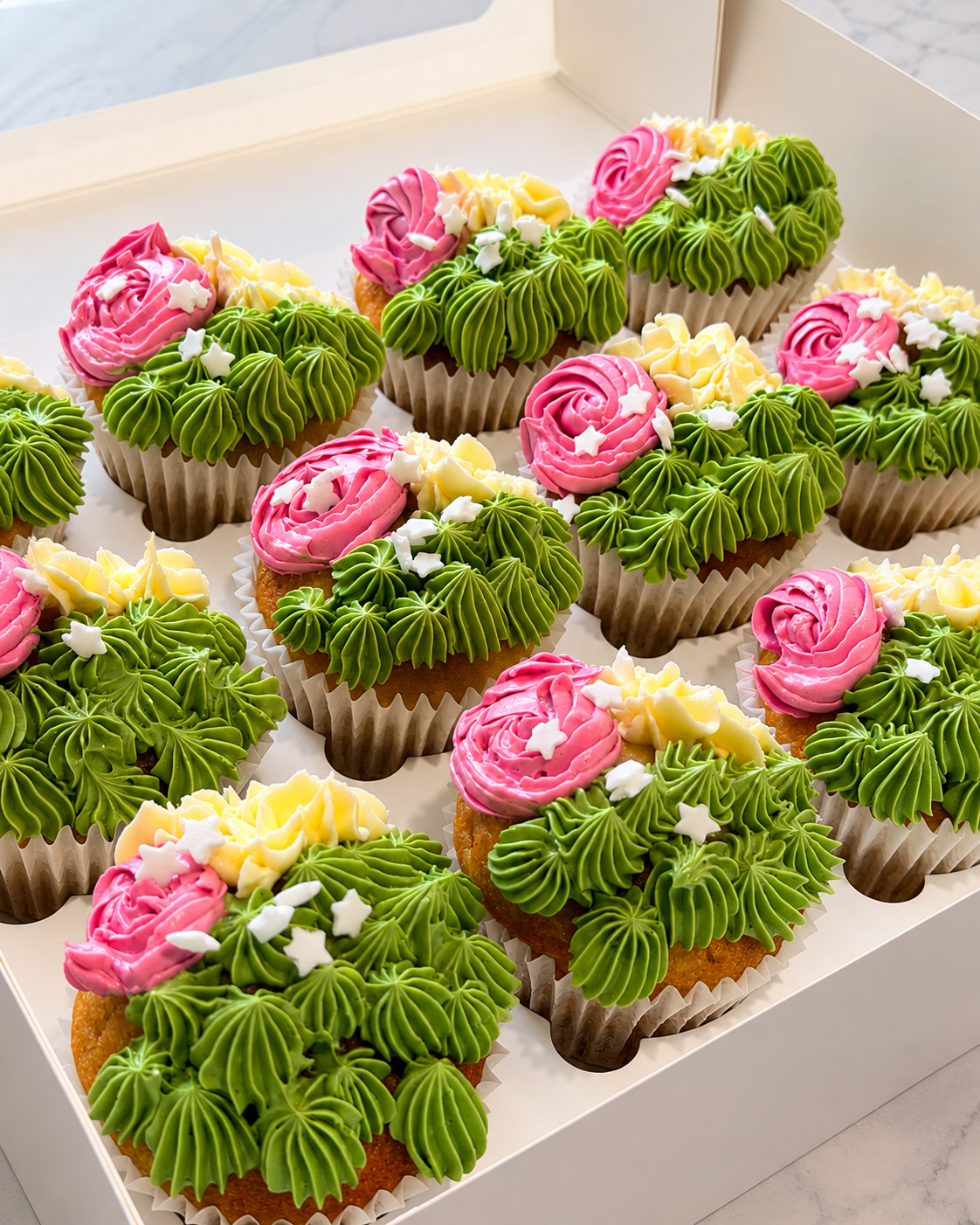 Delightful Green and Colours Cupcakes