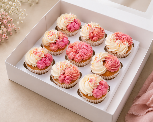 Delightful Pink and White Cupcakes