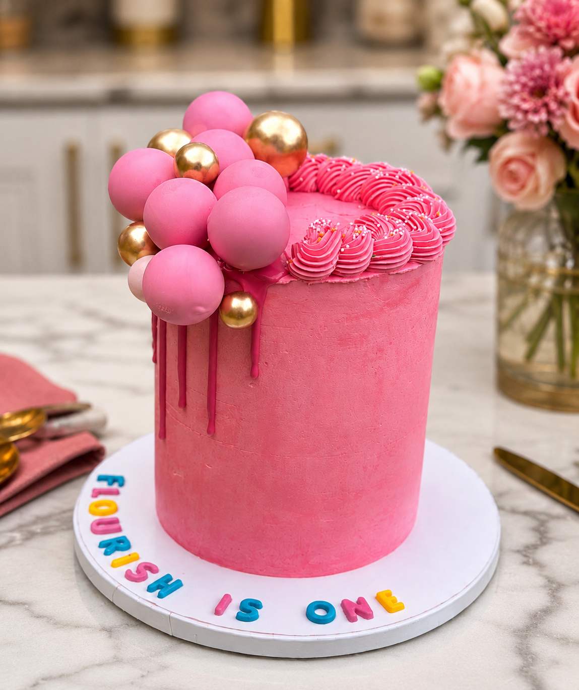 Pink On Pink Drip Cake