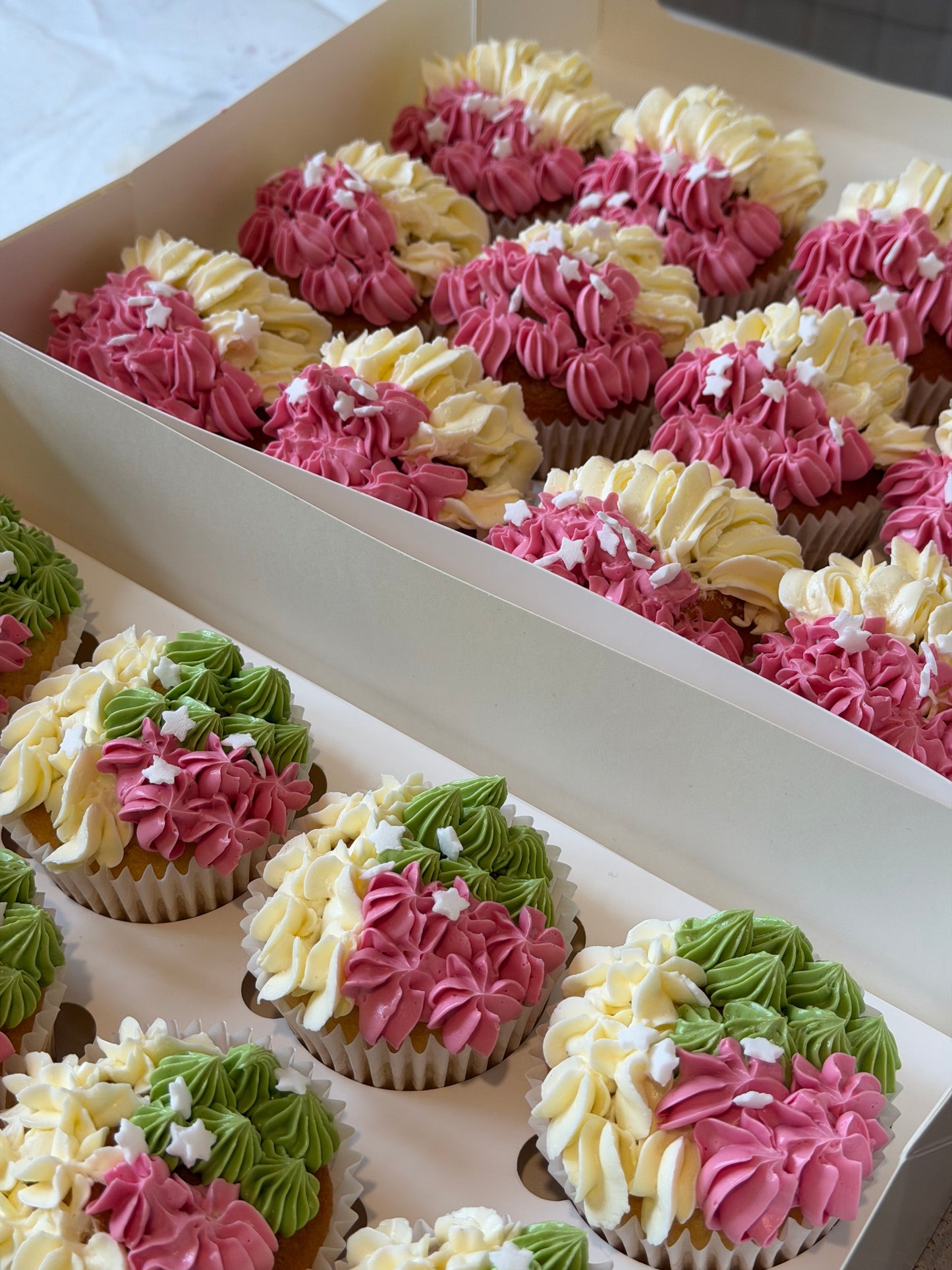 Delightful Pink and White Cupcakes